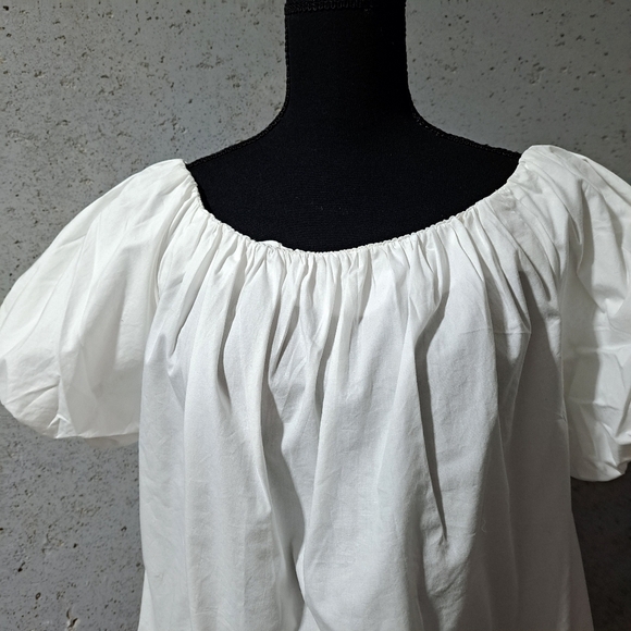 #091 Sz 6 Primark White Bishop Sleeve Ruffled Blouse - Picture 5 of 8